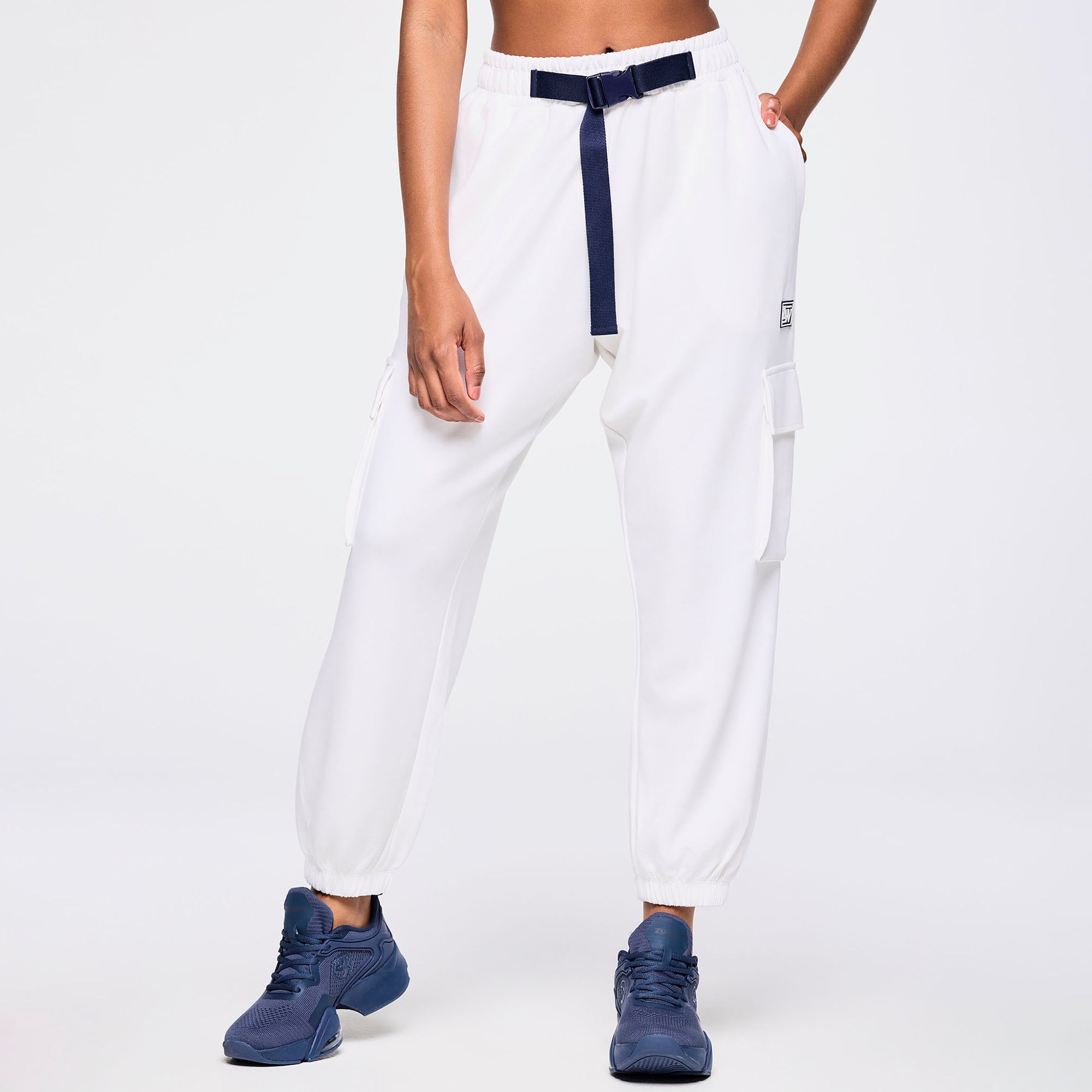 Zumba Out Loud Knit Slouch Cargo Pants with Belt