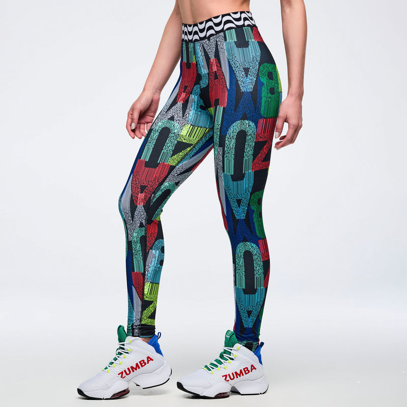 Legginsy z elastycznym pasem Zumba Latin Movement