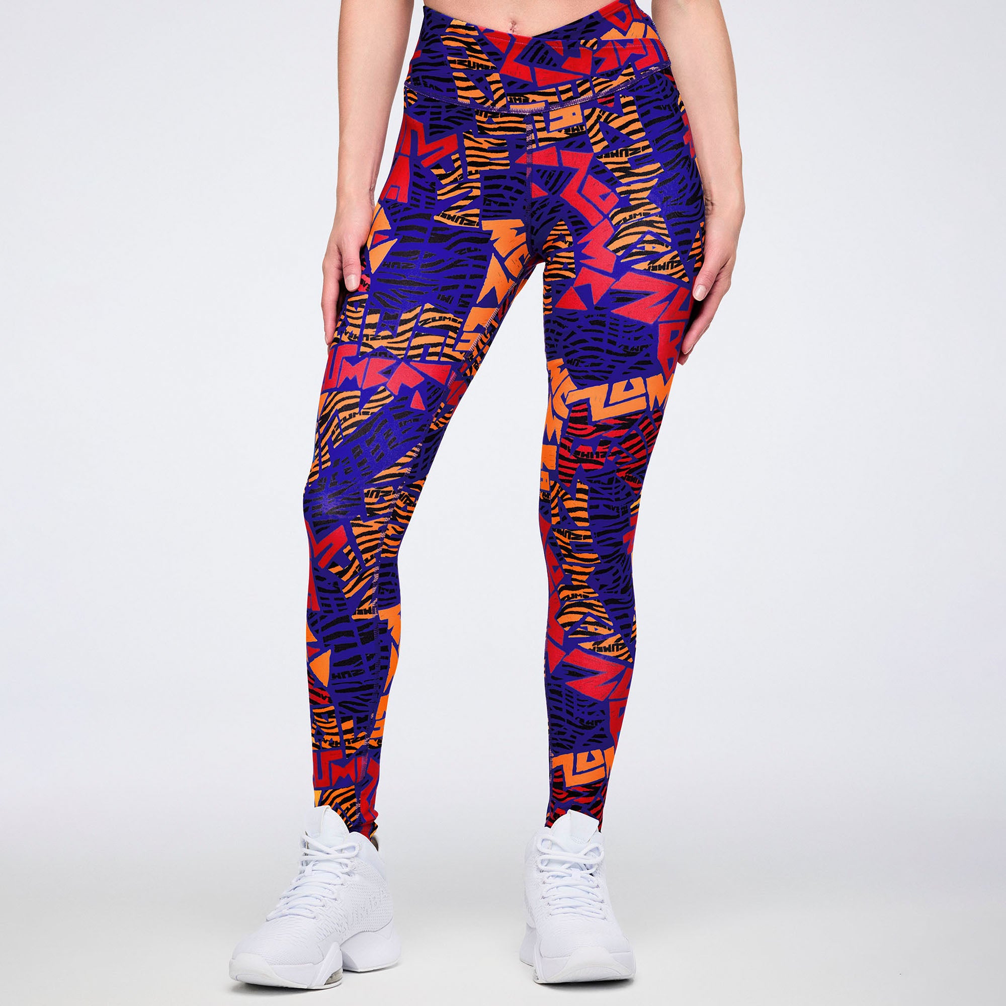 Legginsy sportowe kolorowy print