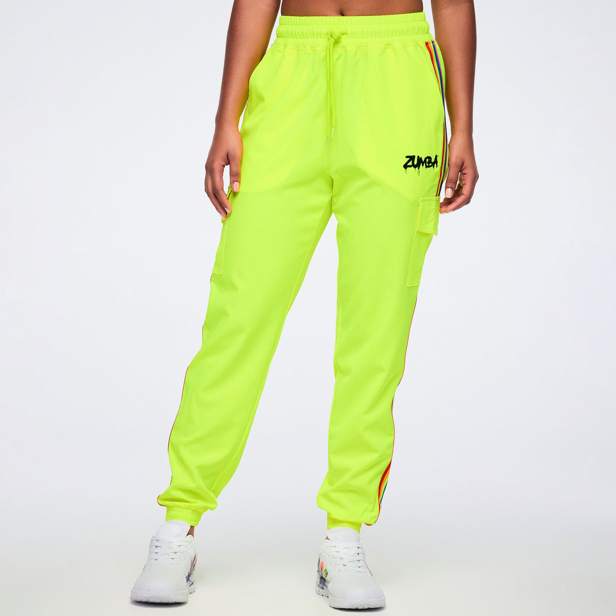 Spodnie cargo neonowe