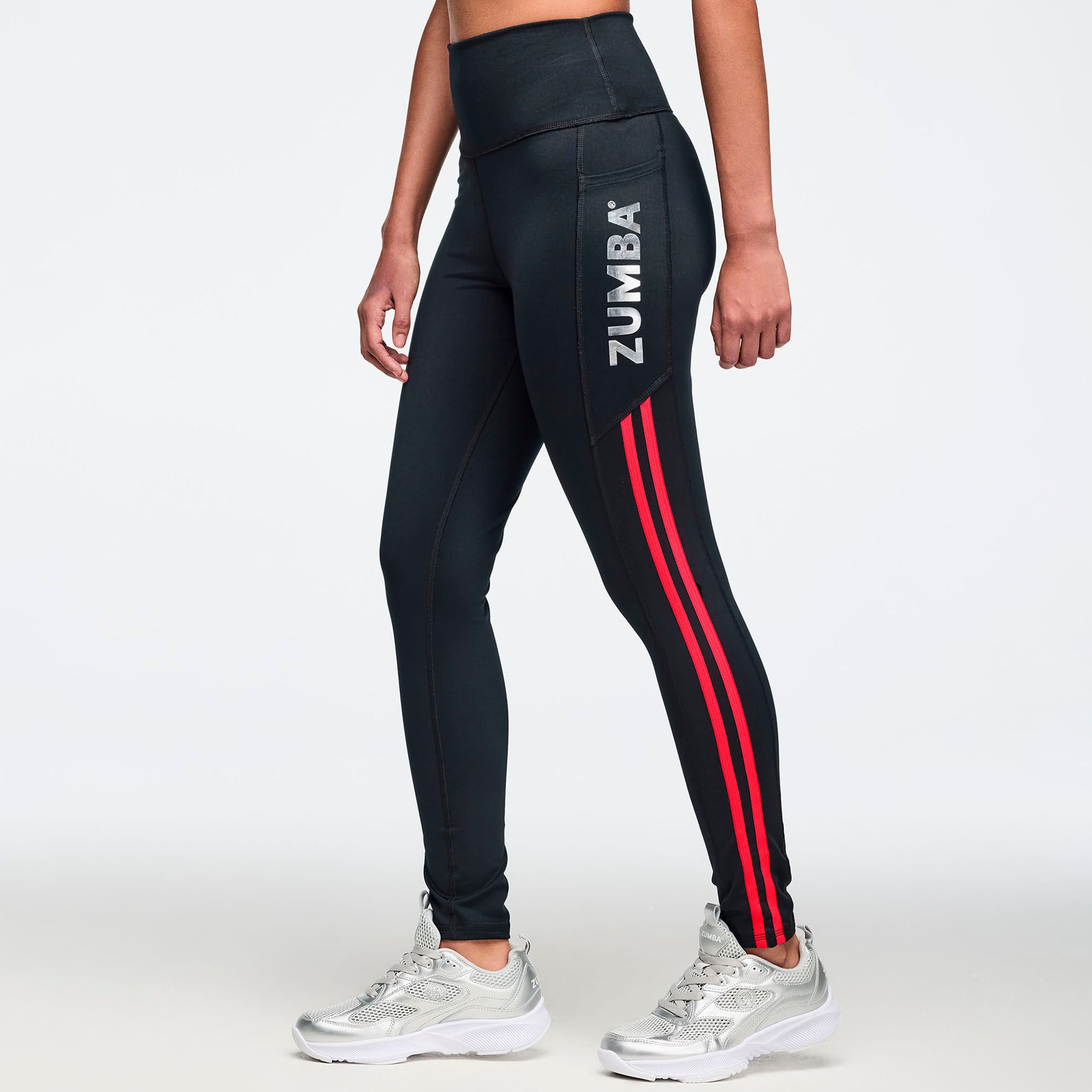 Legginsy czarne z lampasem