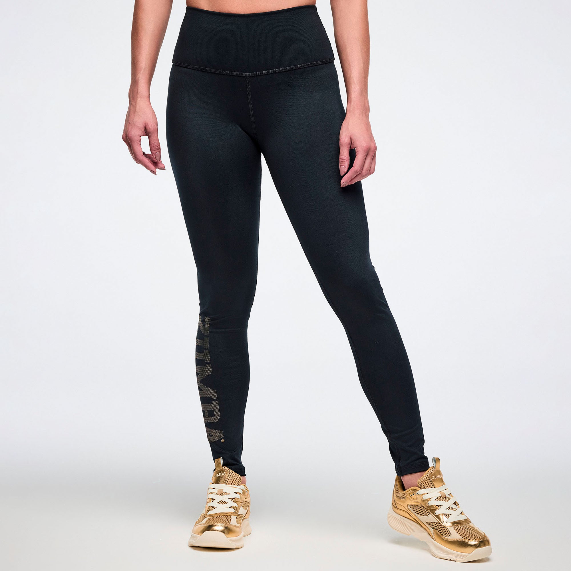 Czarne legginsy z wysokim stanem