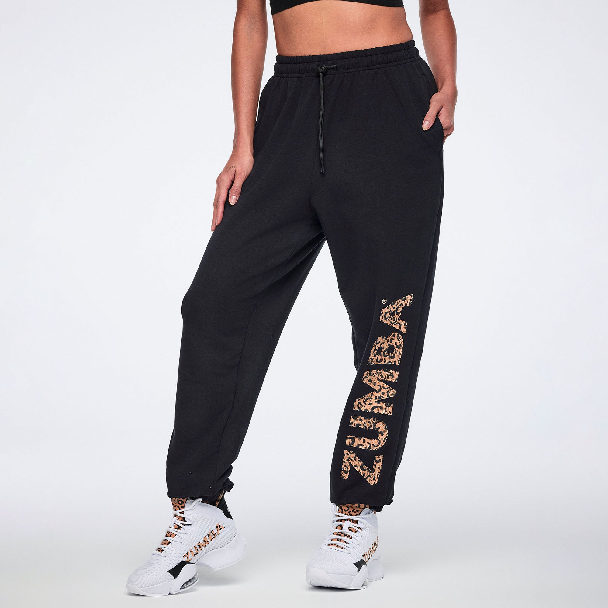 Spodnie dresowe czarne animal logo