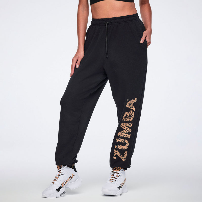 Spodnie dresowe czarne animal logo