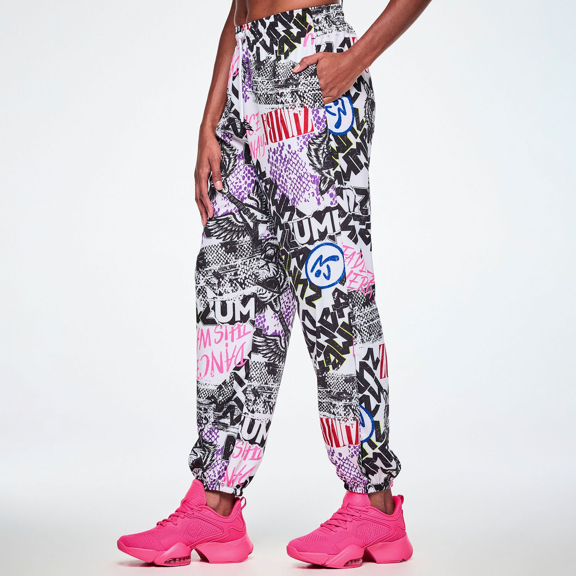 Graficzne spodnie jogger