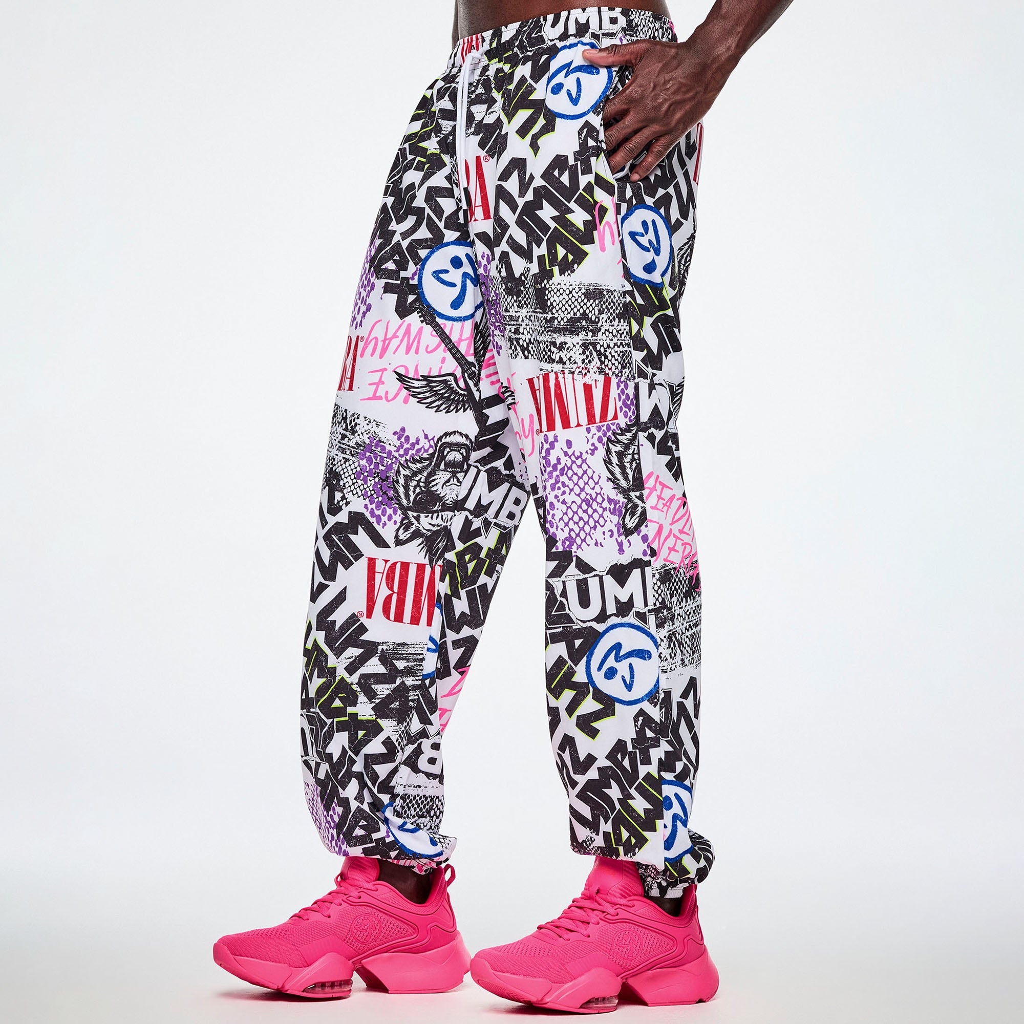 Graficzne spodnie jogger