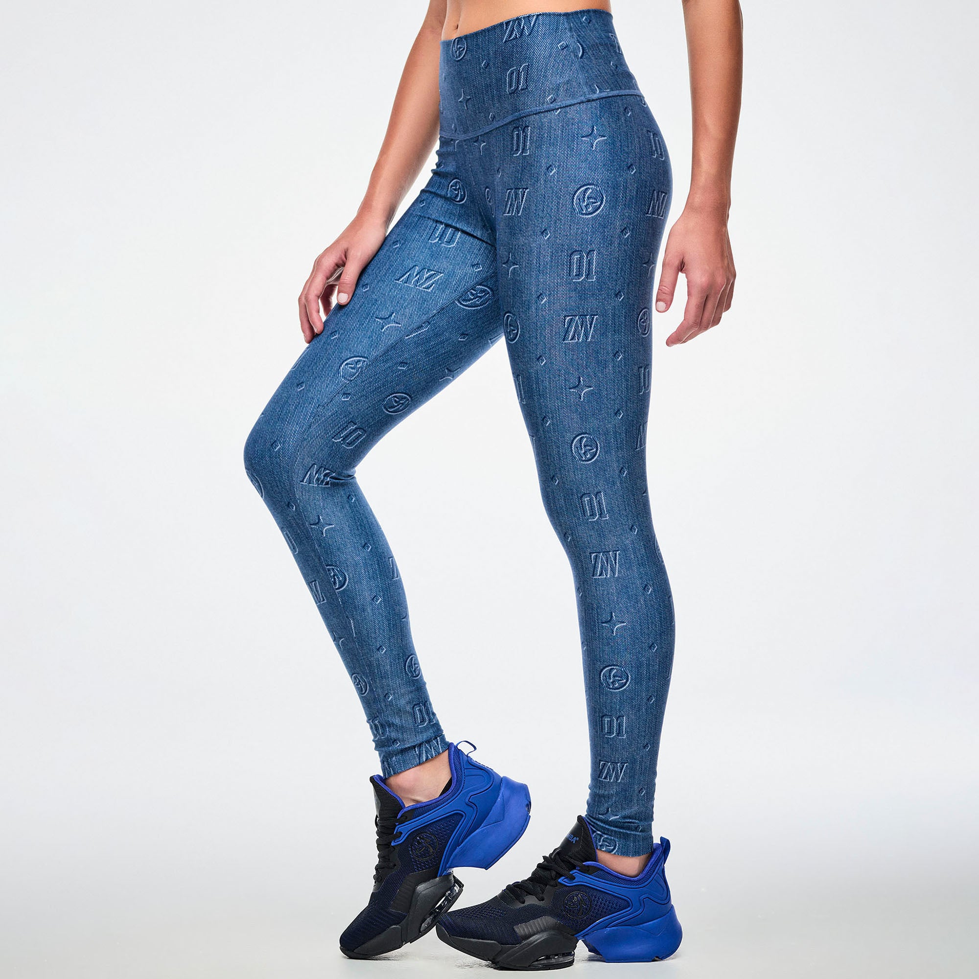 Legginsy z jeansowym nadrukiem