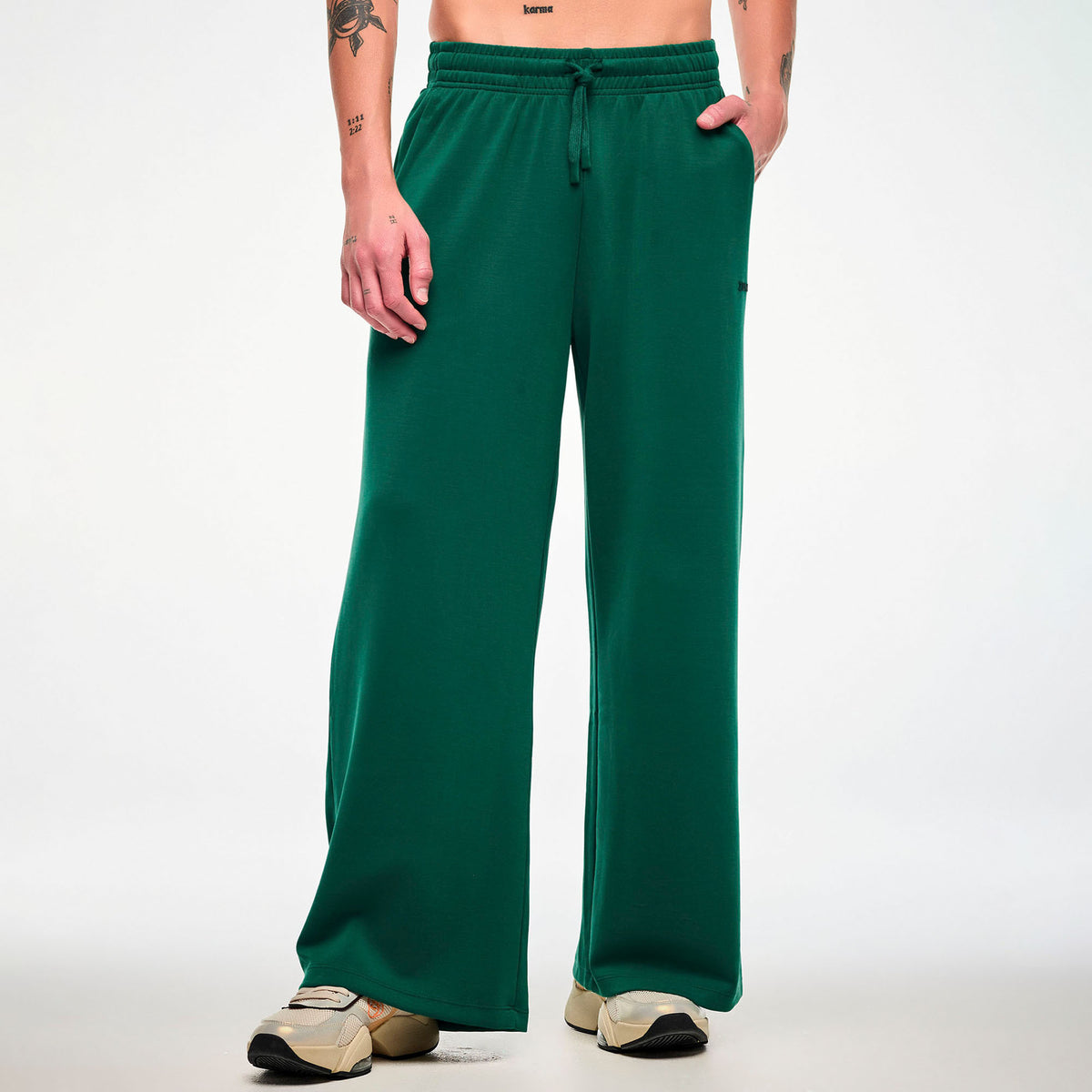 Zielone spodnie z modalu z wysokim stanem — Zumba Wear FW26 Modal