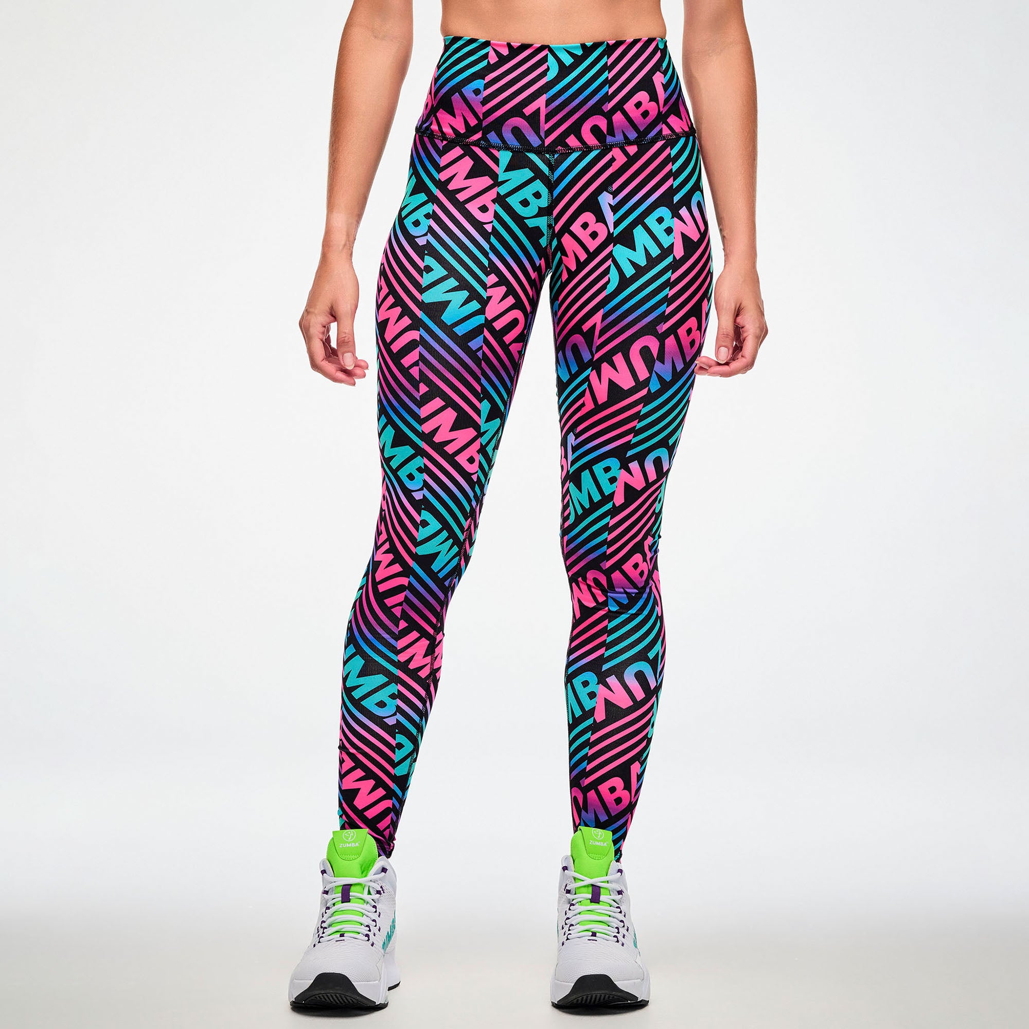 Legginsy z kolorowym wzorem logo
