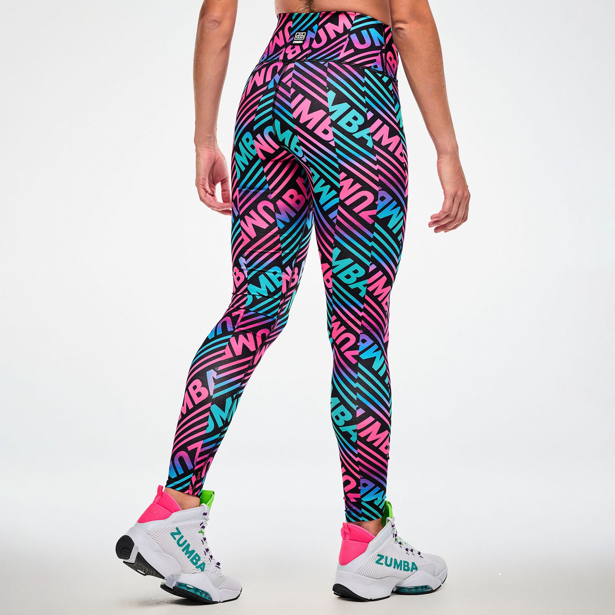 Legginsy z kolorowym wzorem logo