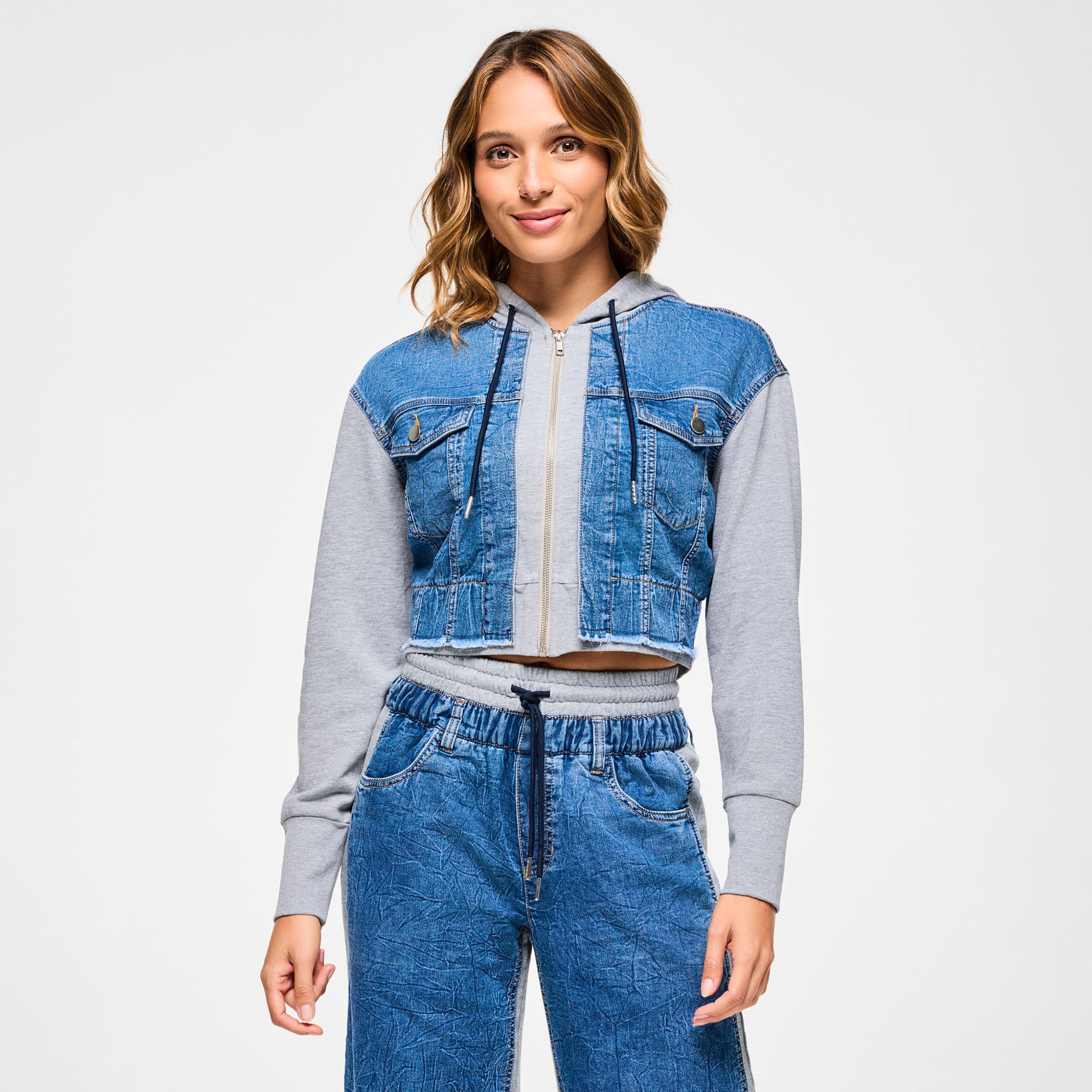 Kurtka crop Zumba Blue Jean