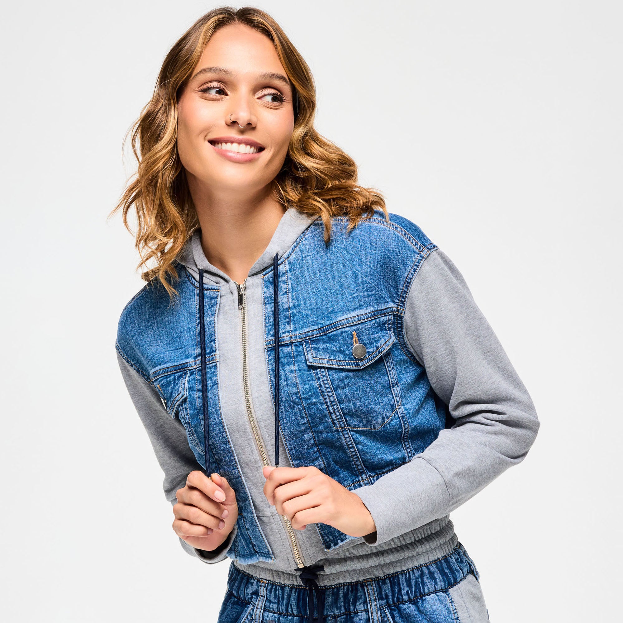 Kurtka crop Zumba Blue Jean