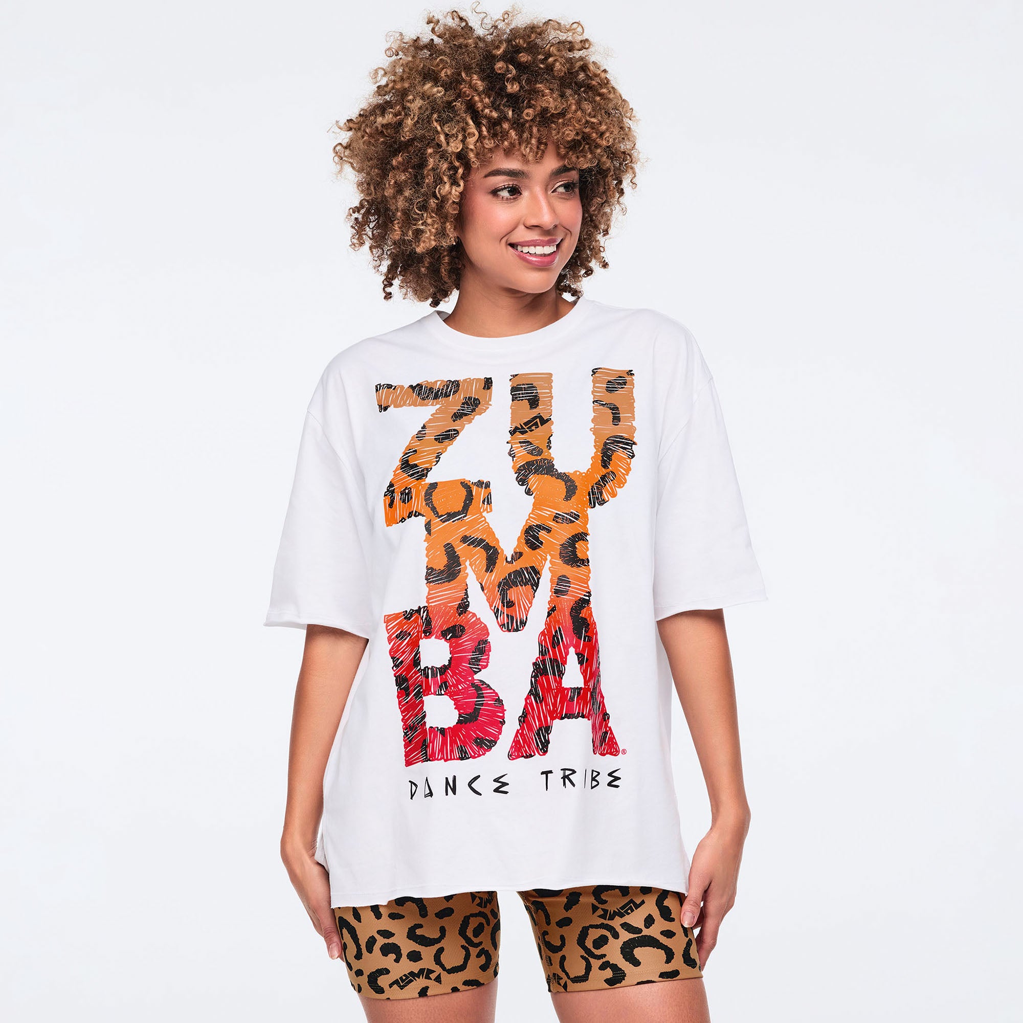 T-shirt oversize panterka print