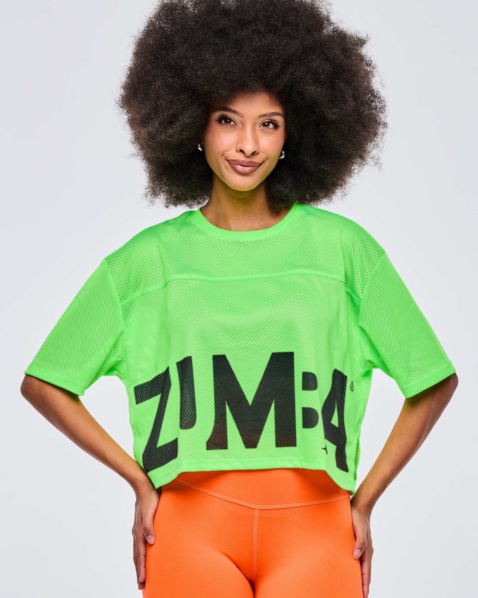 Koszulka crop mesh Zumba Neon