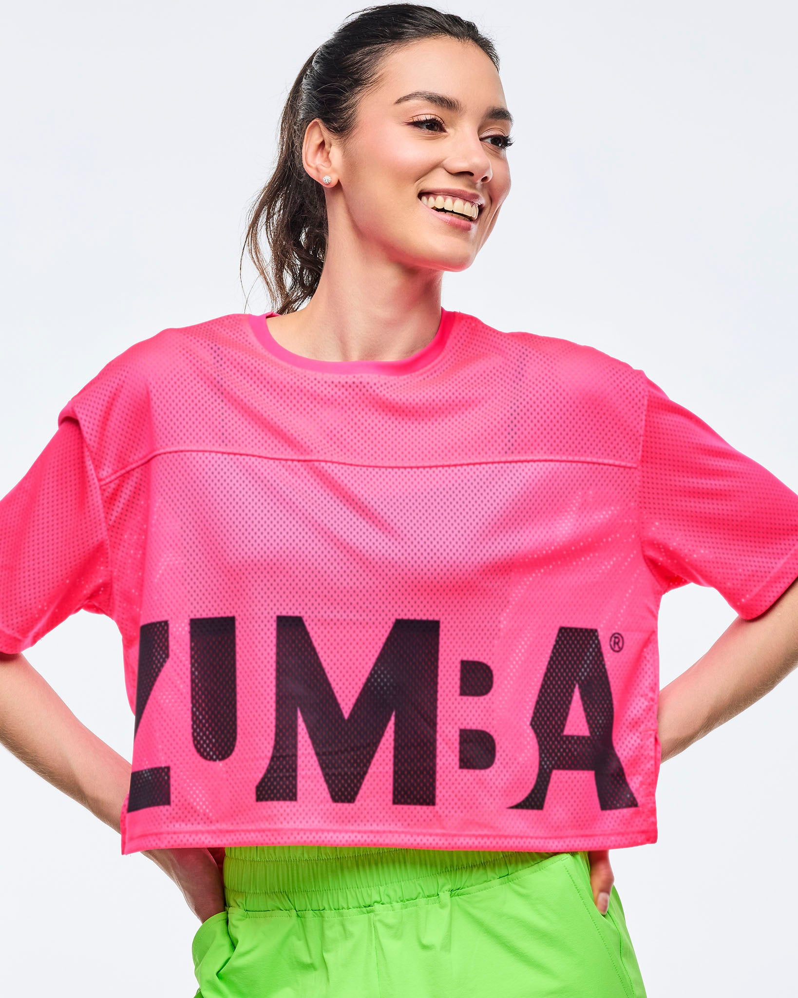Koszulka crop mesh Zumba Neon