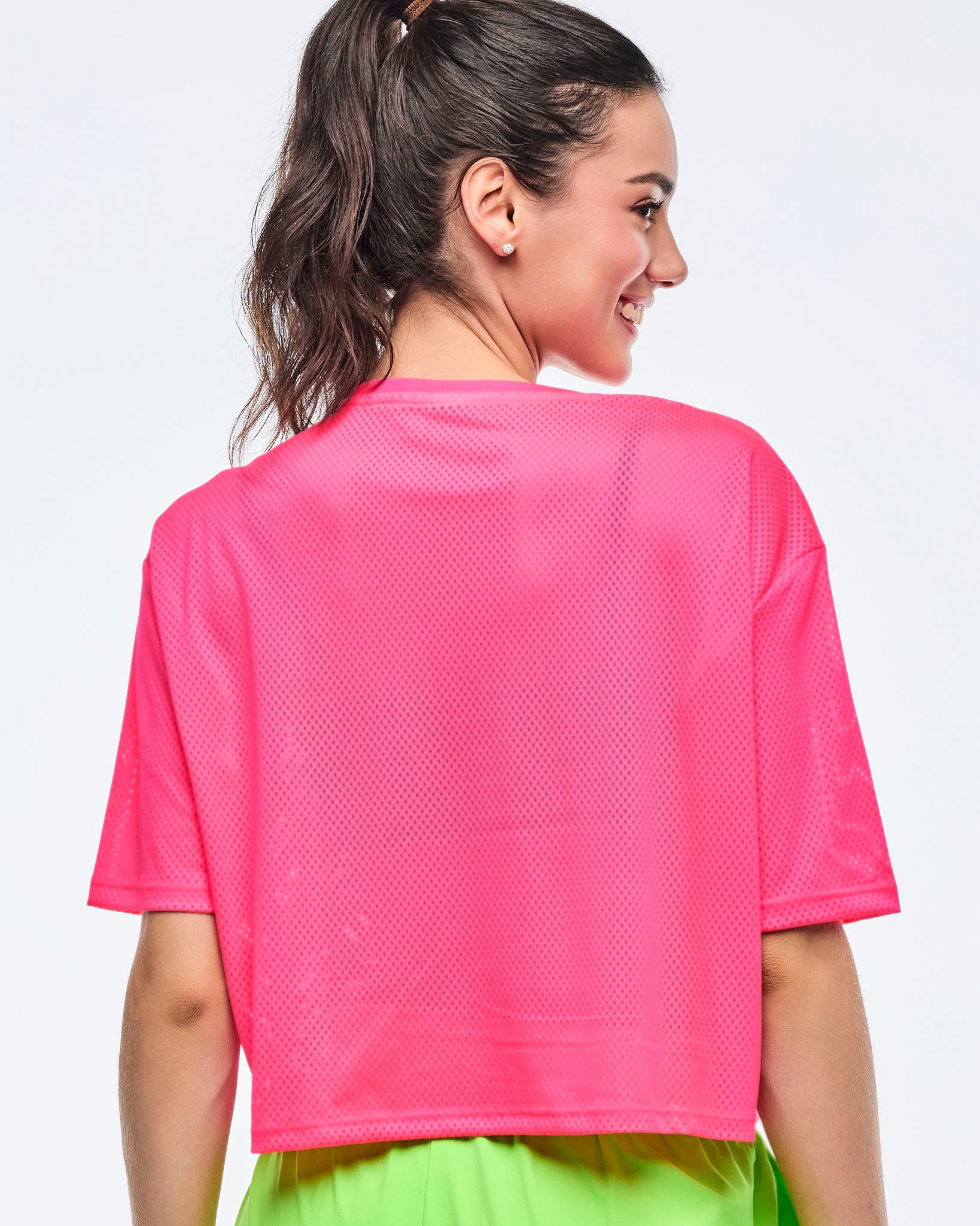 Koszulka crop mesh Zumba Neon