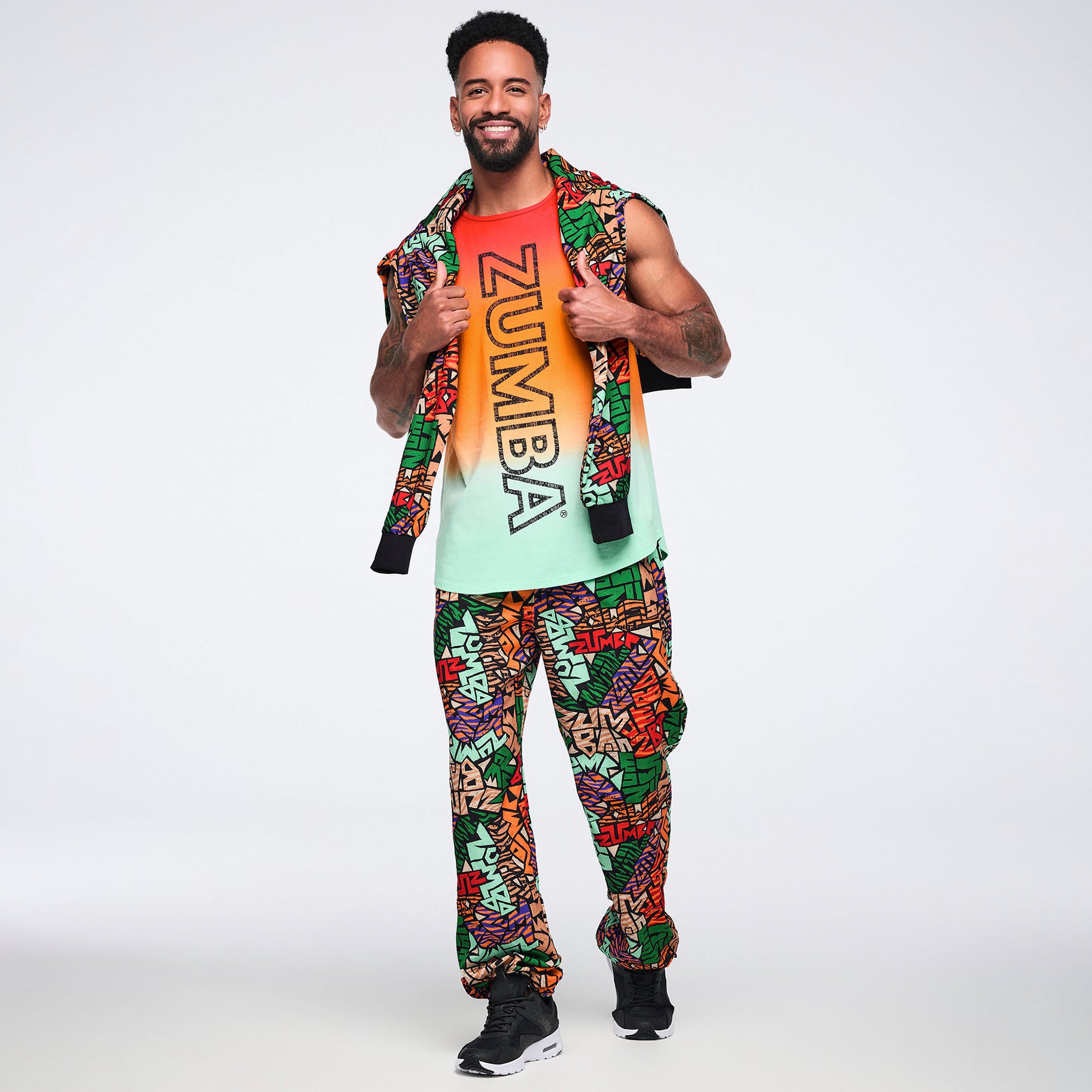 Spodnie jogger multicolor print