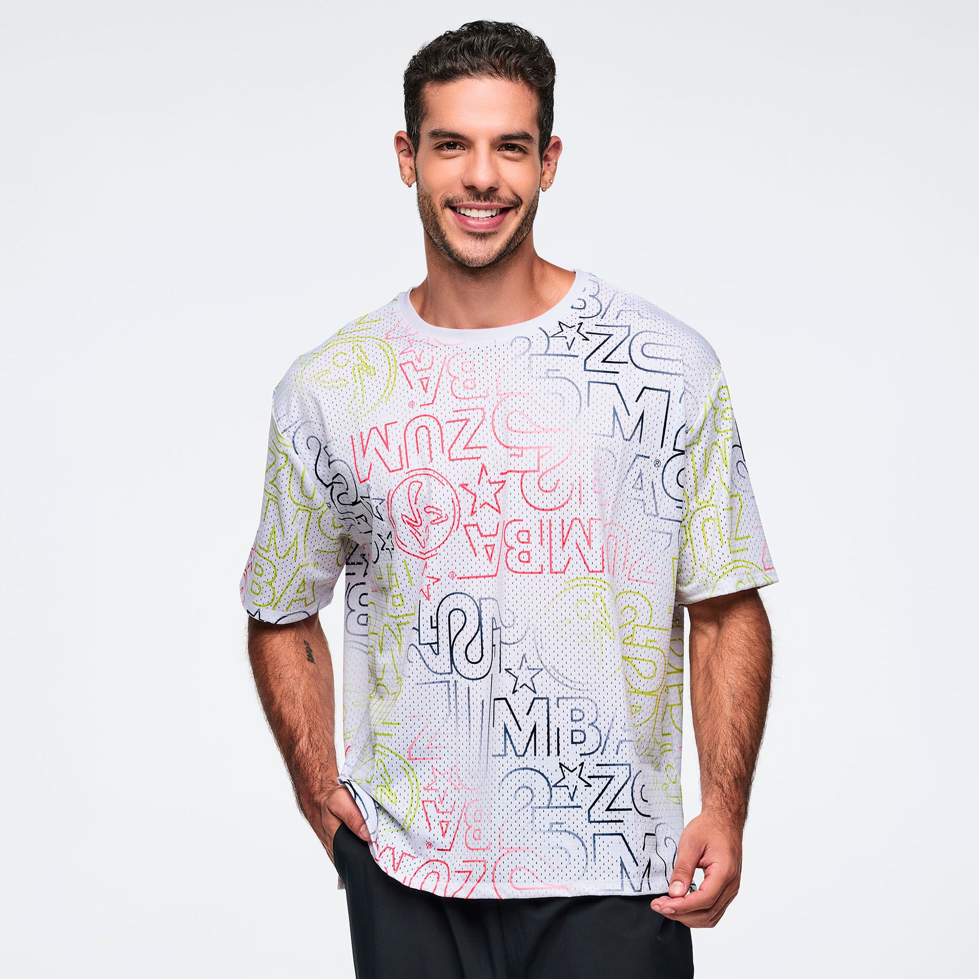 Biały T-shirt z siateczki
