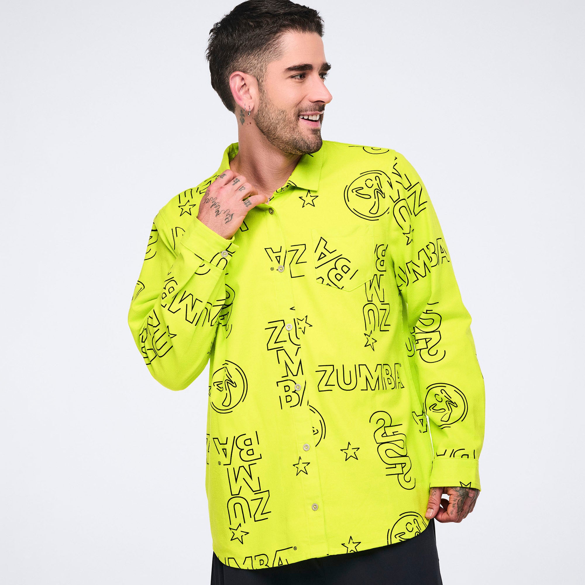 Neonowa koszula z printem