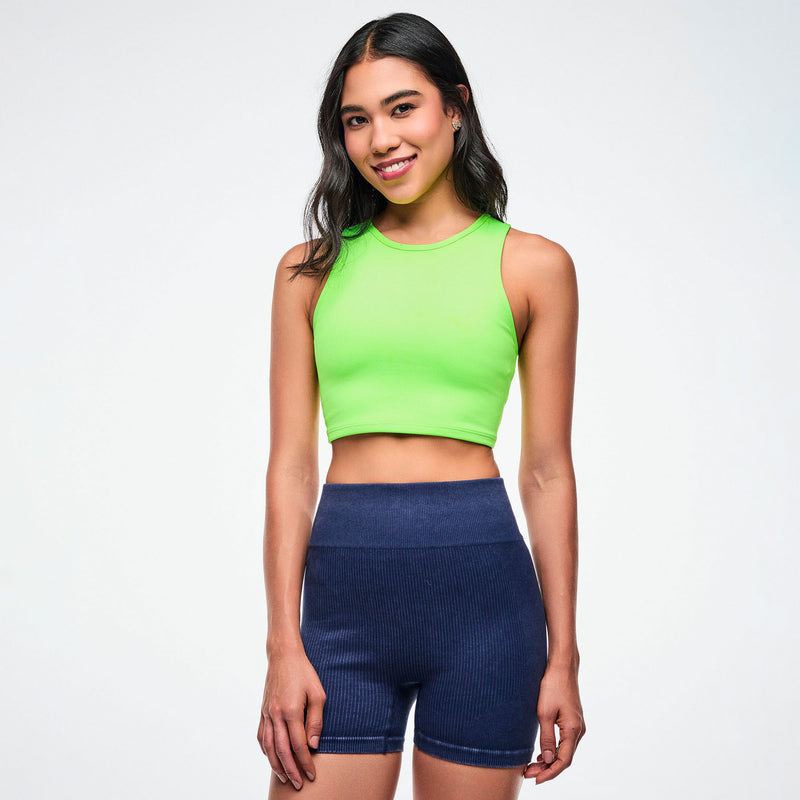 Sportowy crop neonowa zieleń