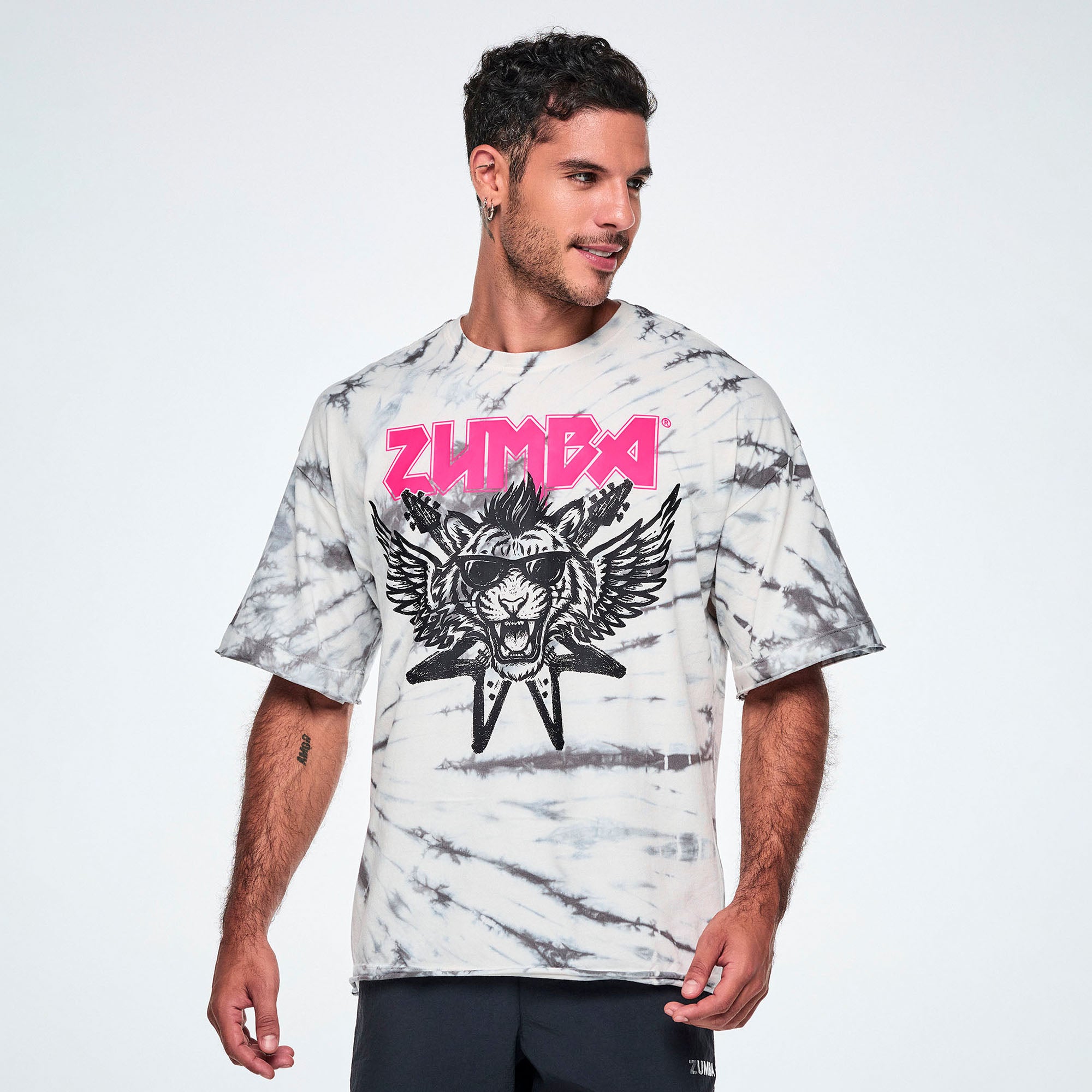 Koszulka unisex tie-dye z tygrysem
