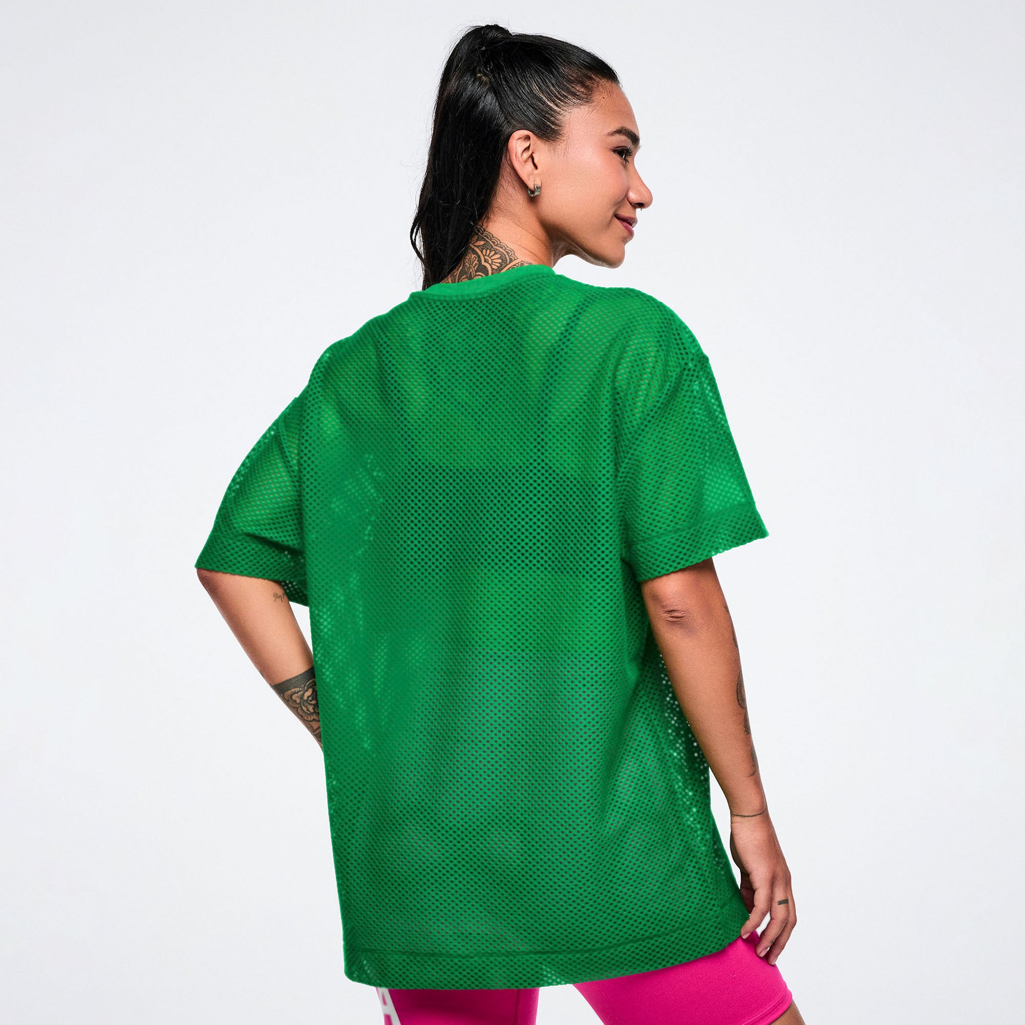 Zielony T-shirt siateczkowy unisex