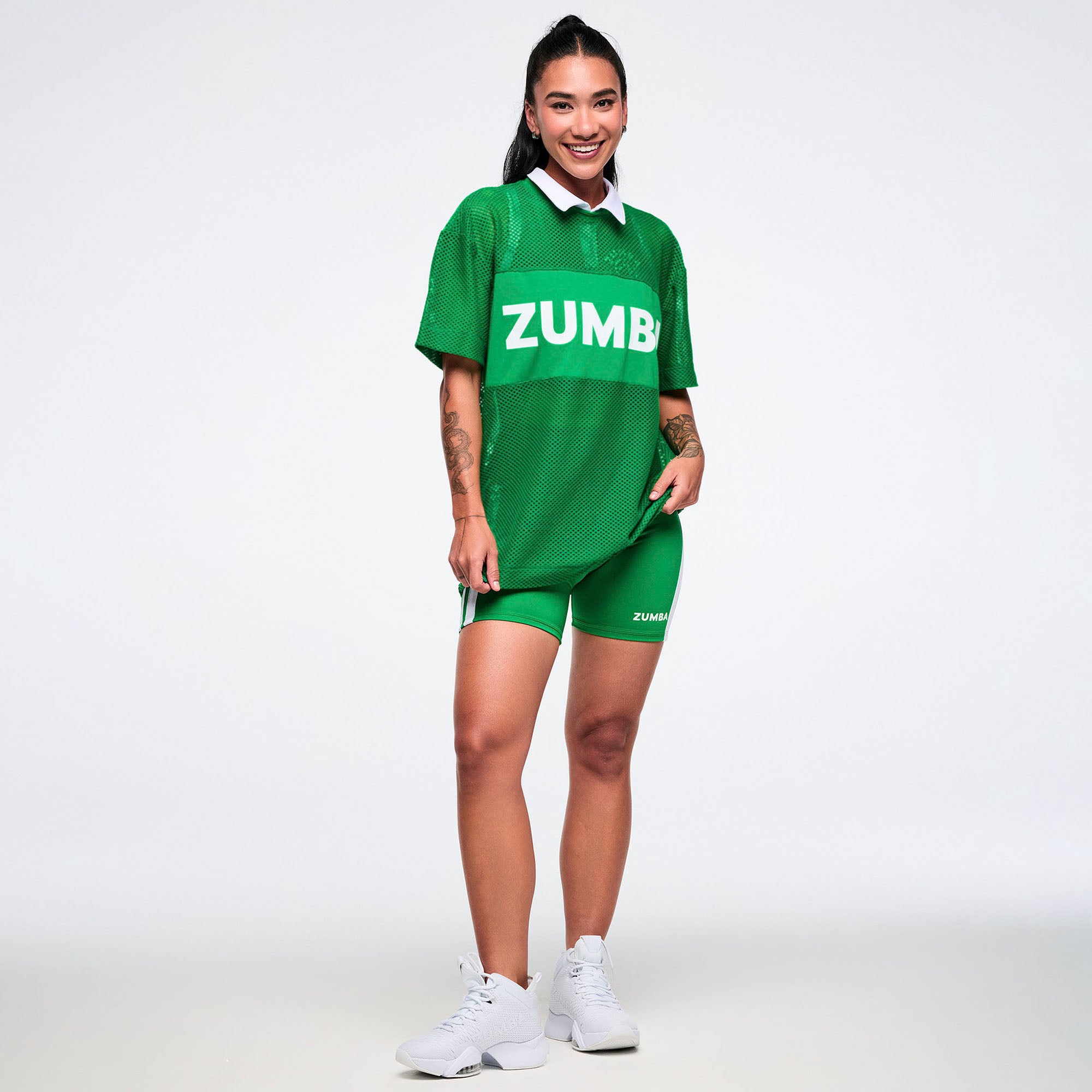 Zielony T-shirt siateczkowy unisex