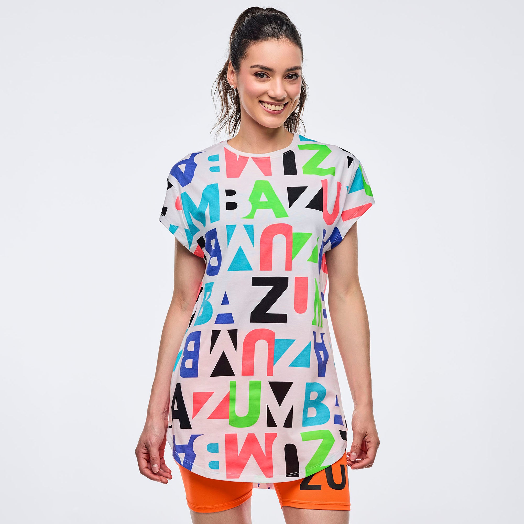 Koszulka z zaokrąglonym dołem Zumba Neon