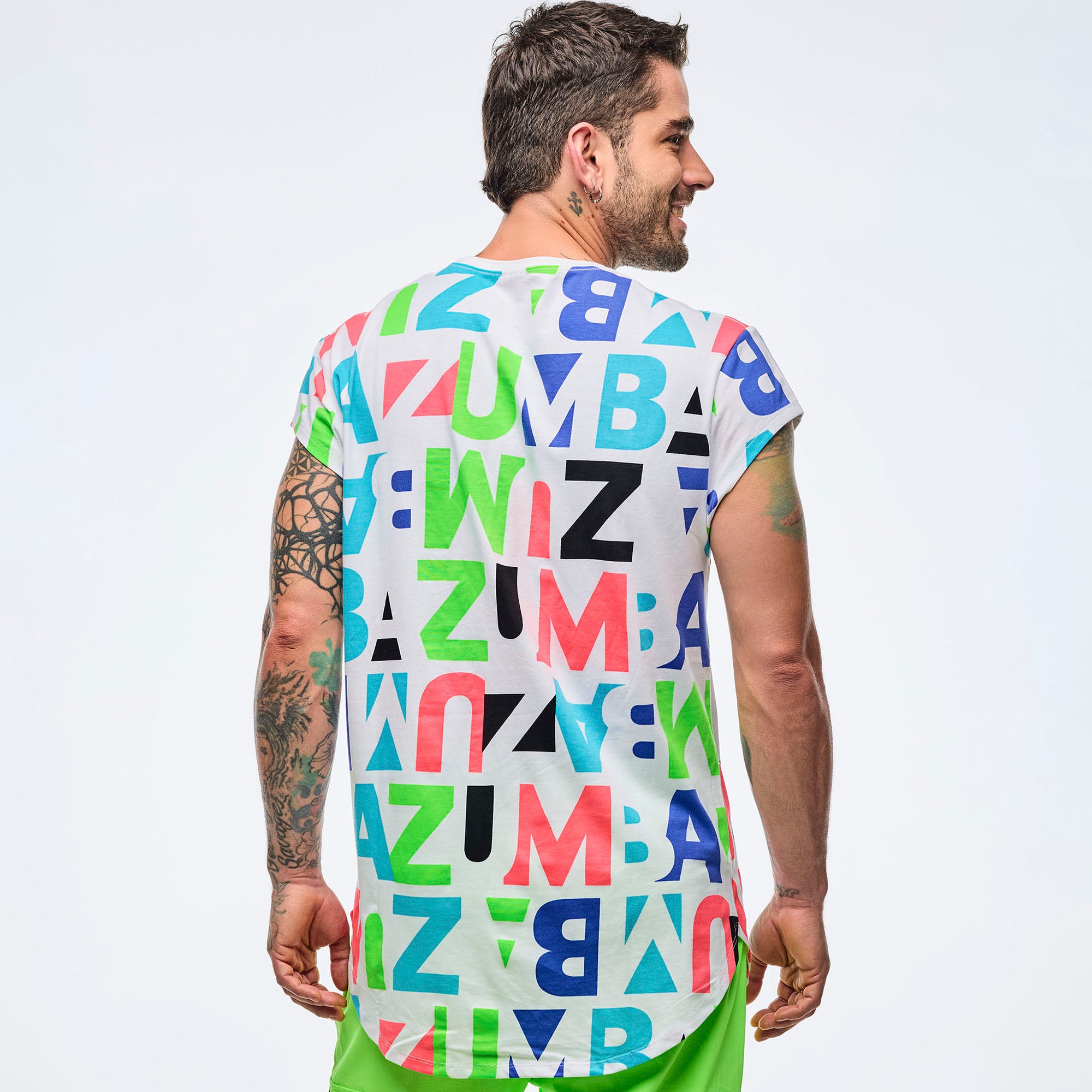 Koszulka z zaokrąglonym dołem Zumba Neon