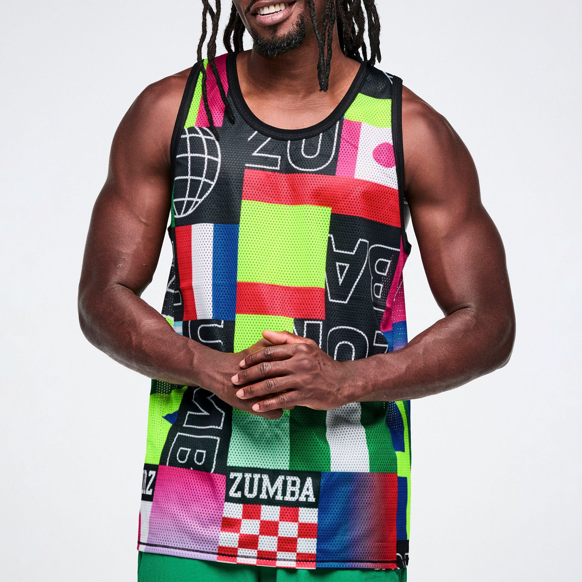 Kolorowy siateczkowy tank top unisex