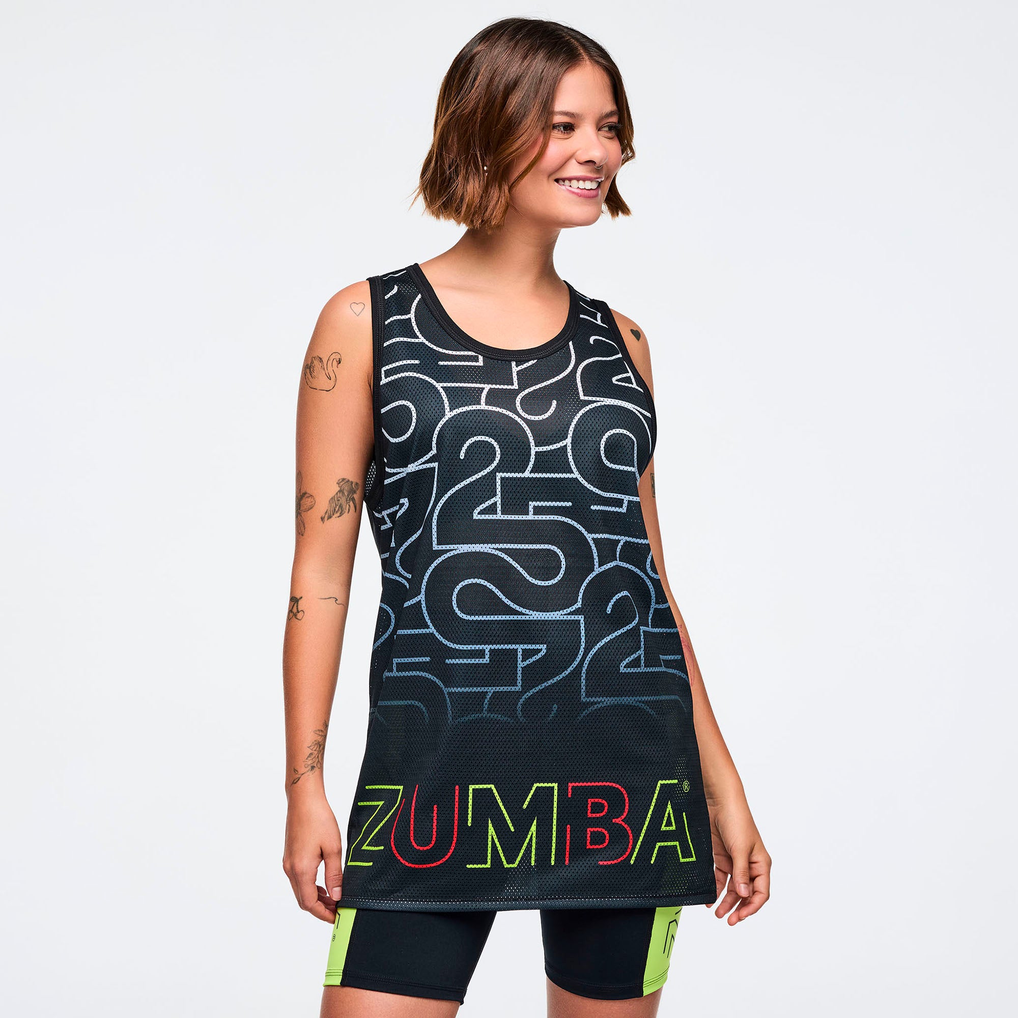 Koszulka na ramiączkach z siateczki z nadrukiem