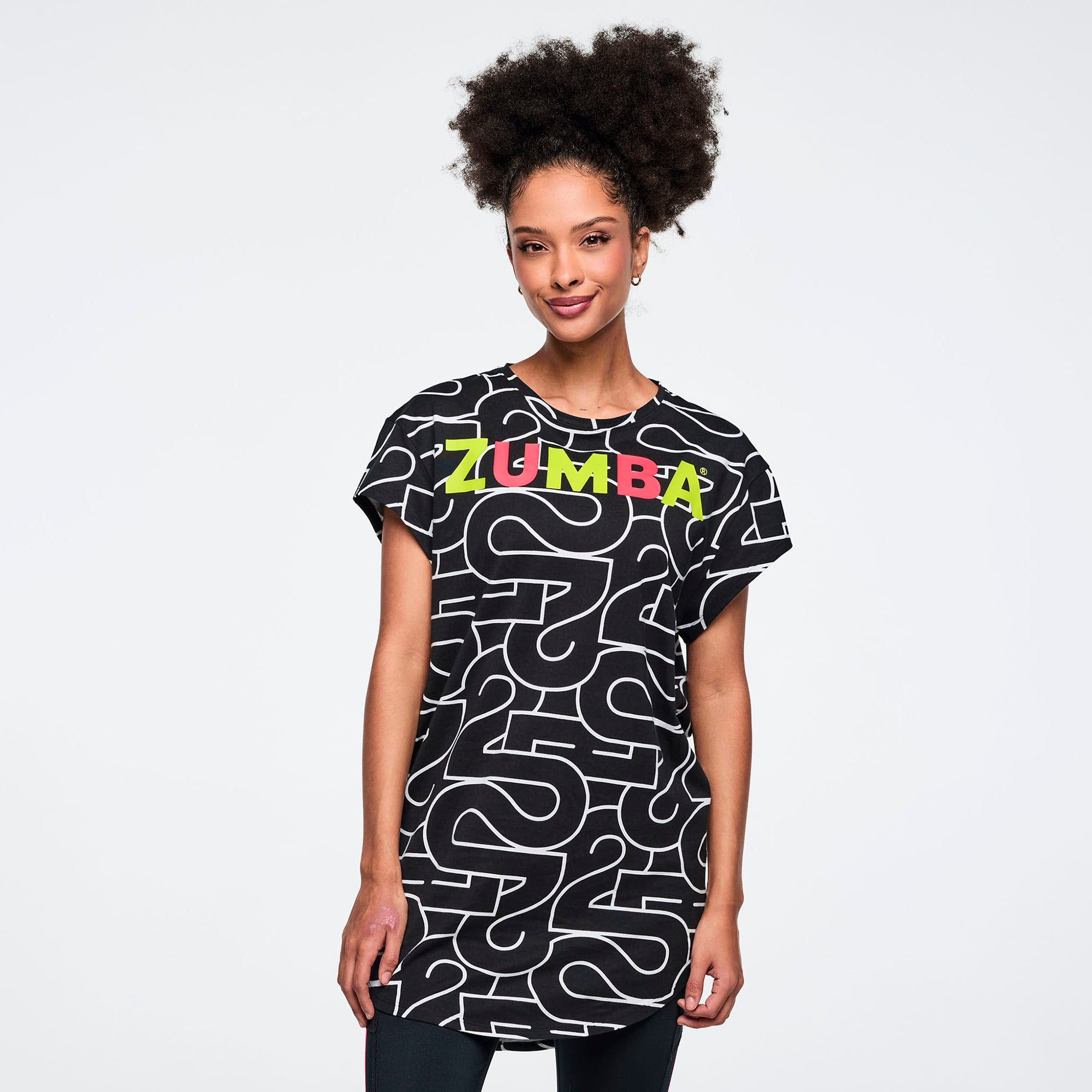 Czarny T-shirt oversize z printem