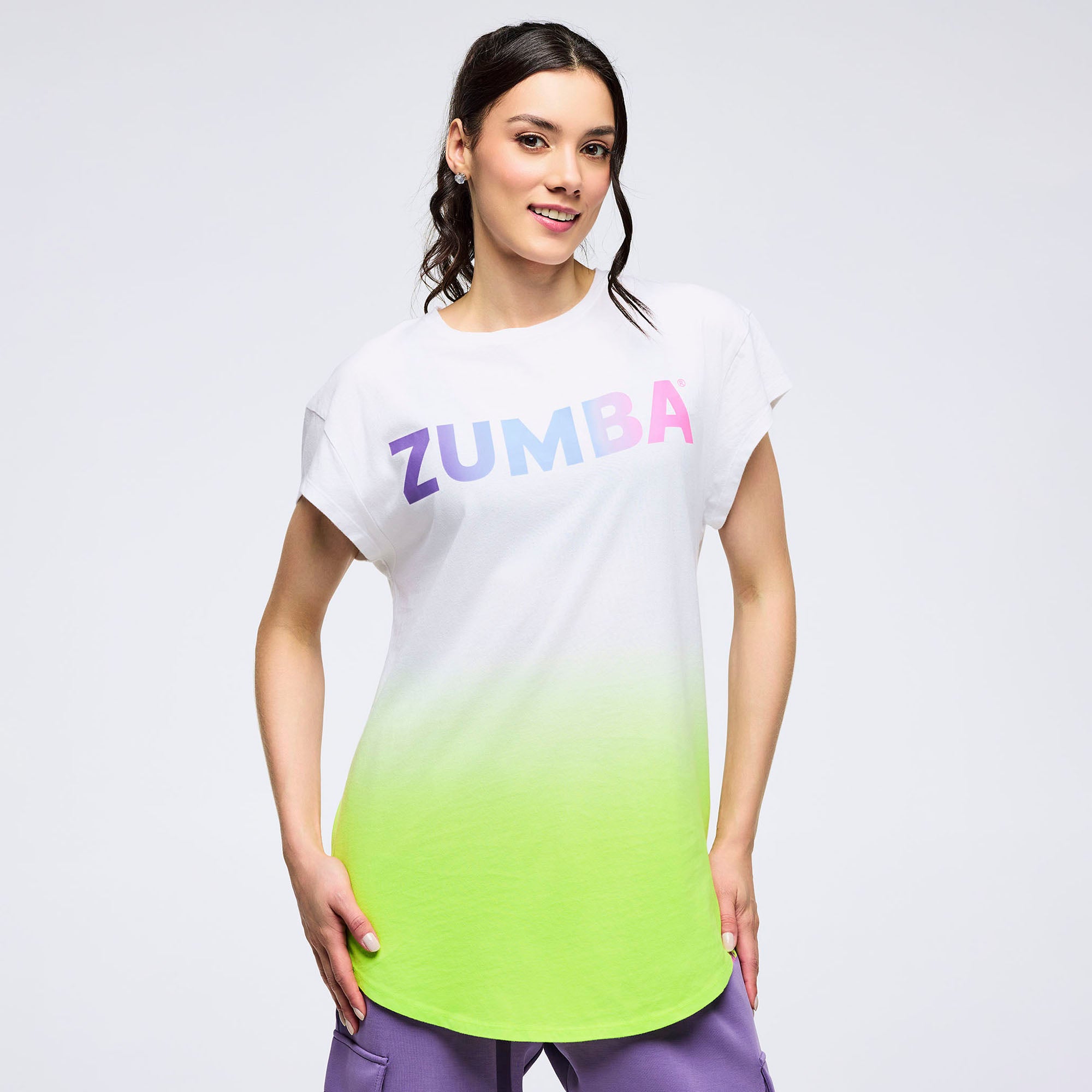 Koszulka z zaokrąglonym dołem Zumba Pastel