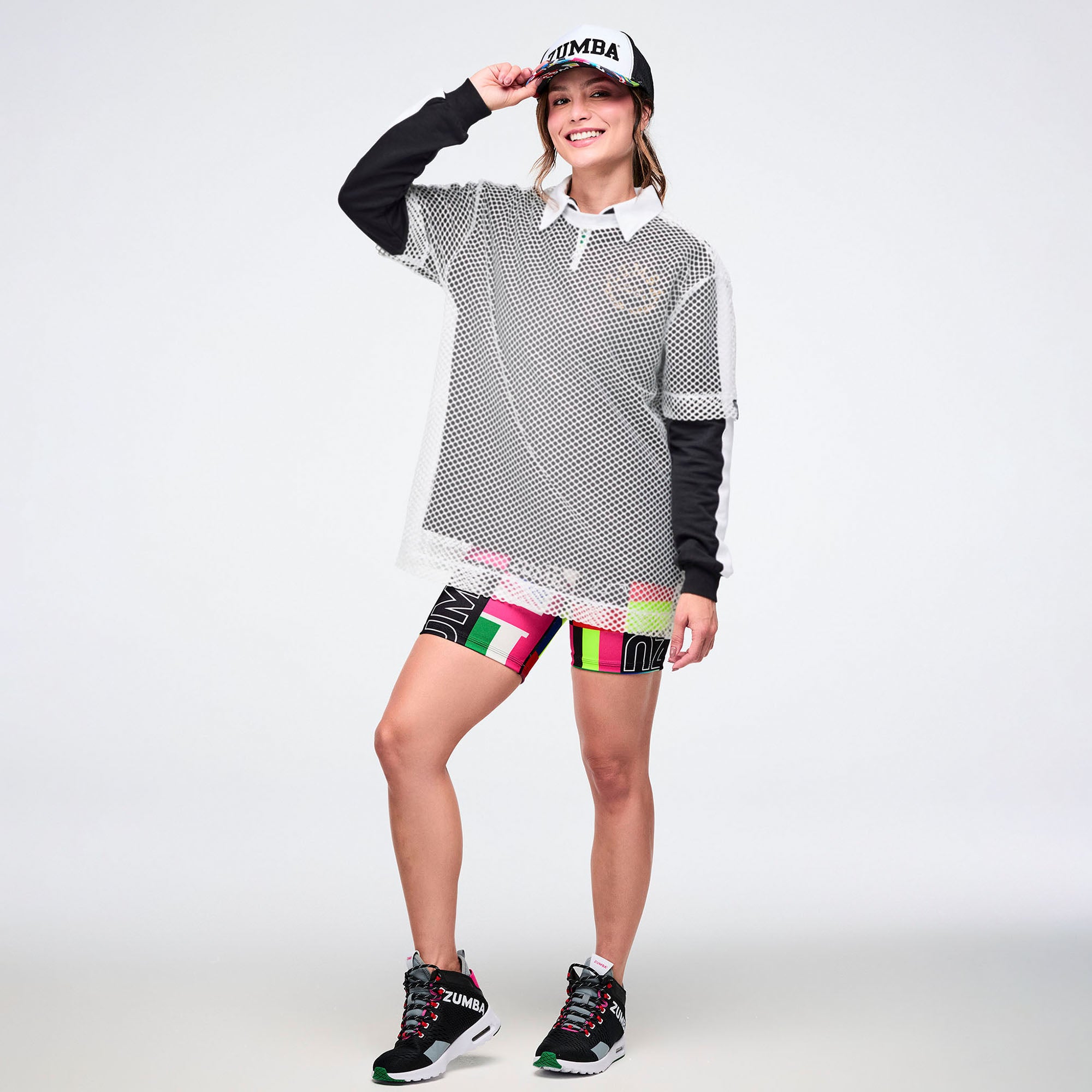 Biały siateczkowy t-shirt oversize