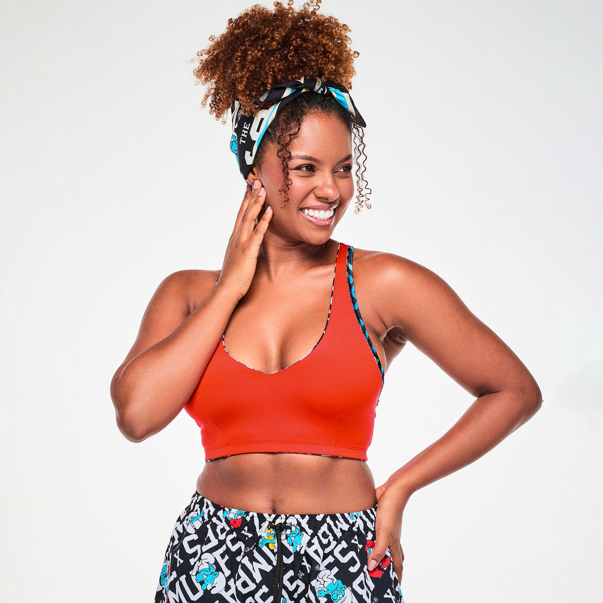 Kolorowe bandany ze Smerfami 2 szt. – bandana jako opaska | Zumba Wear