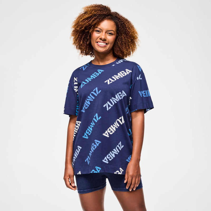 Koszulka Zumba Oversize Blue Jean