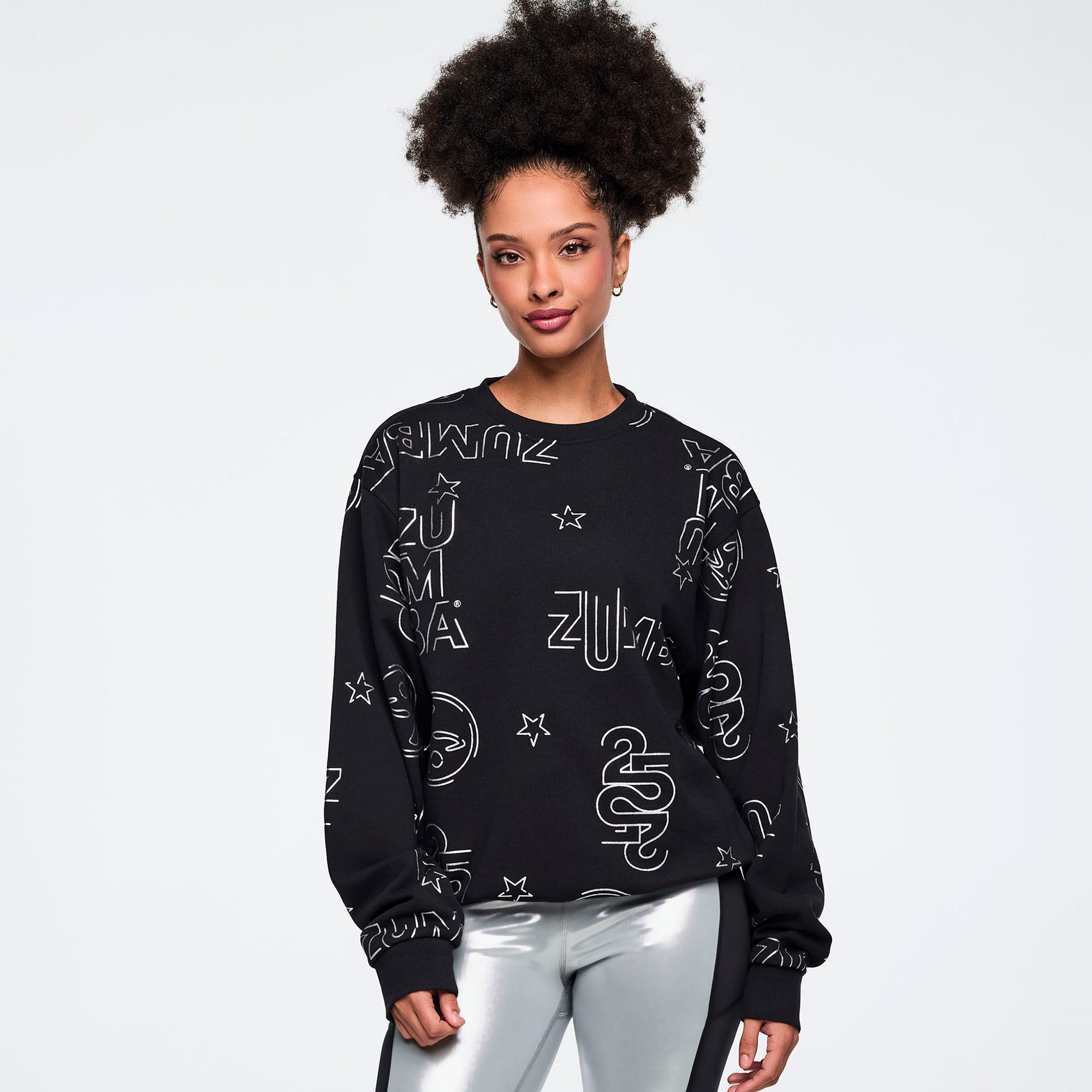 Czarna bluza oversize z printem