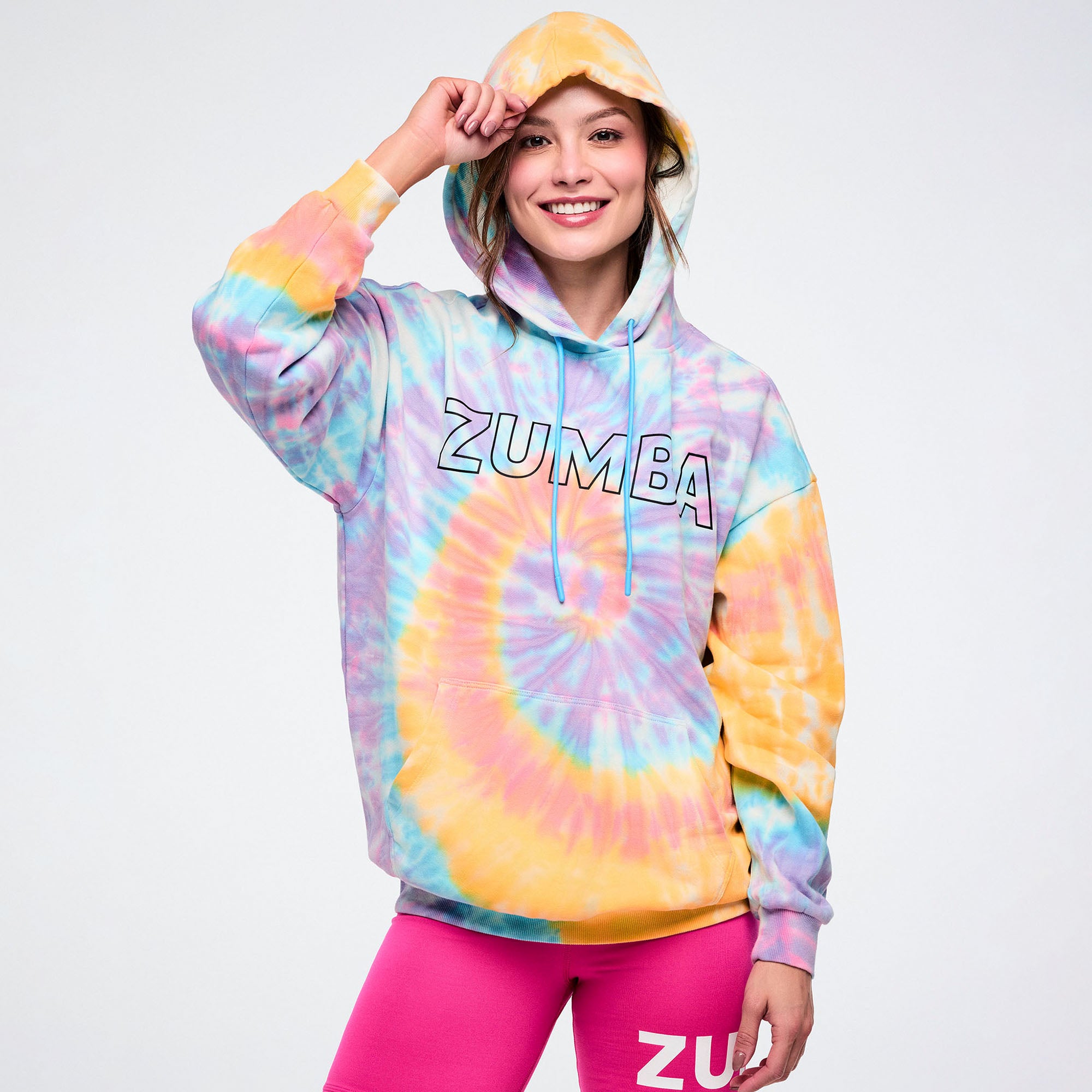 Pastelowa bluza z kapturem Tie-Dye