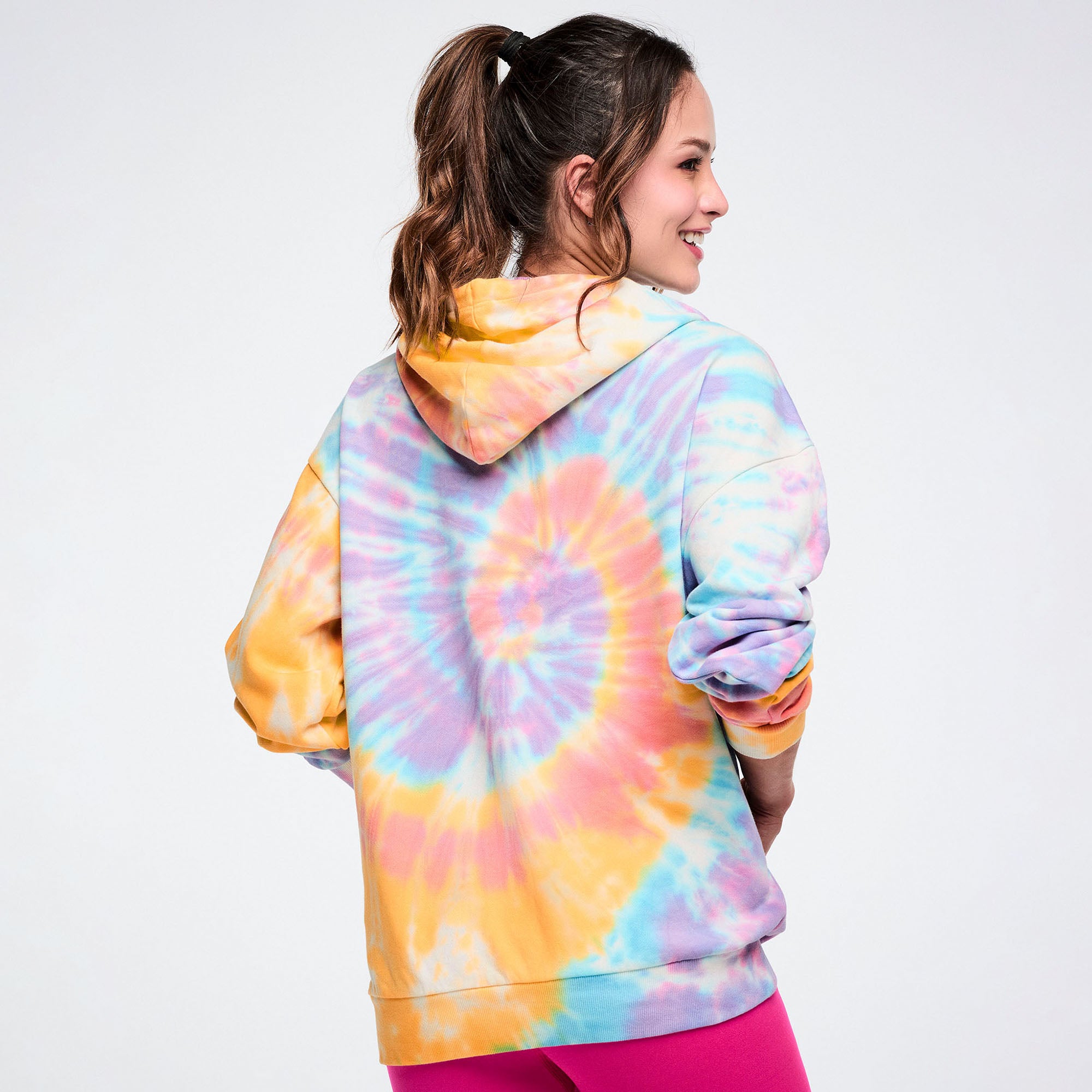Pastelowa bluza z kapturem Tie-Dye