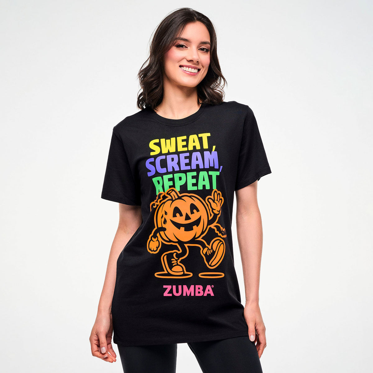 Czarna Zumba unisex z halloweenowym nadrukiem