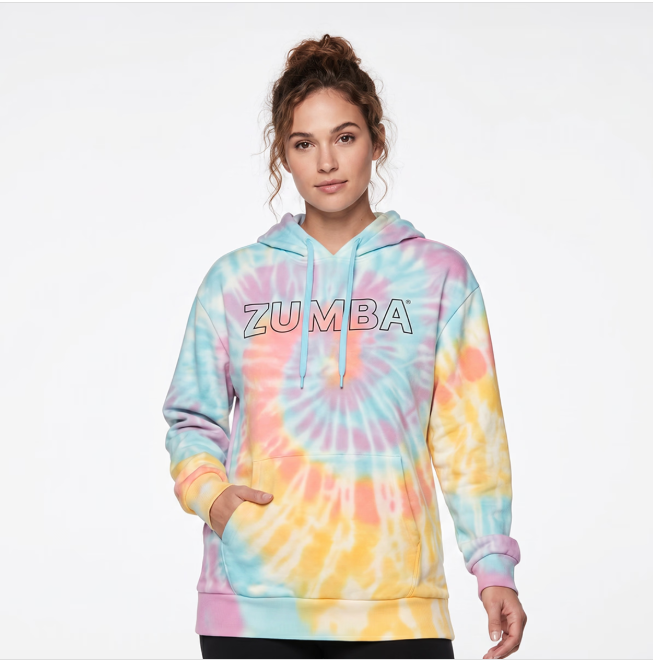 Pastelowa bluza z kapturem Tie-Dye