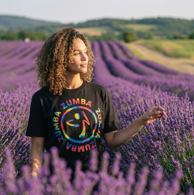 Czarny T-shirt unisex z kolorowym logo