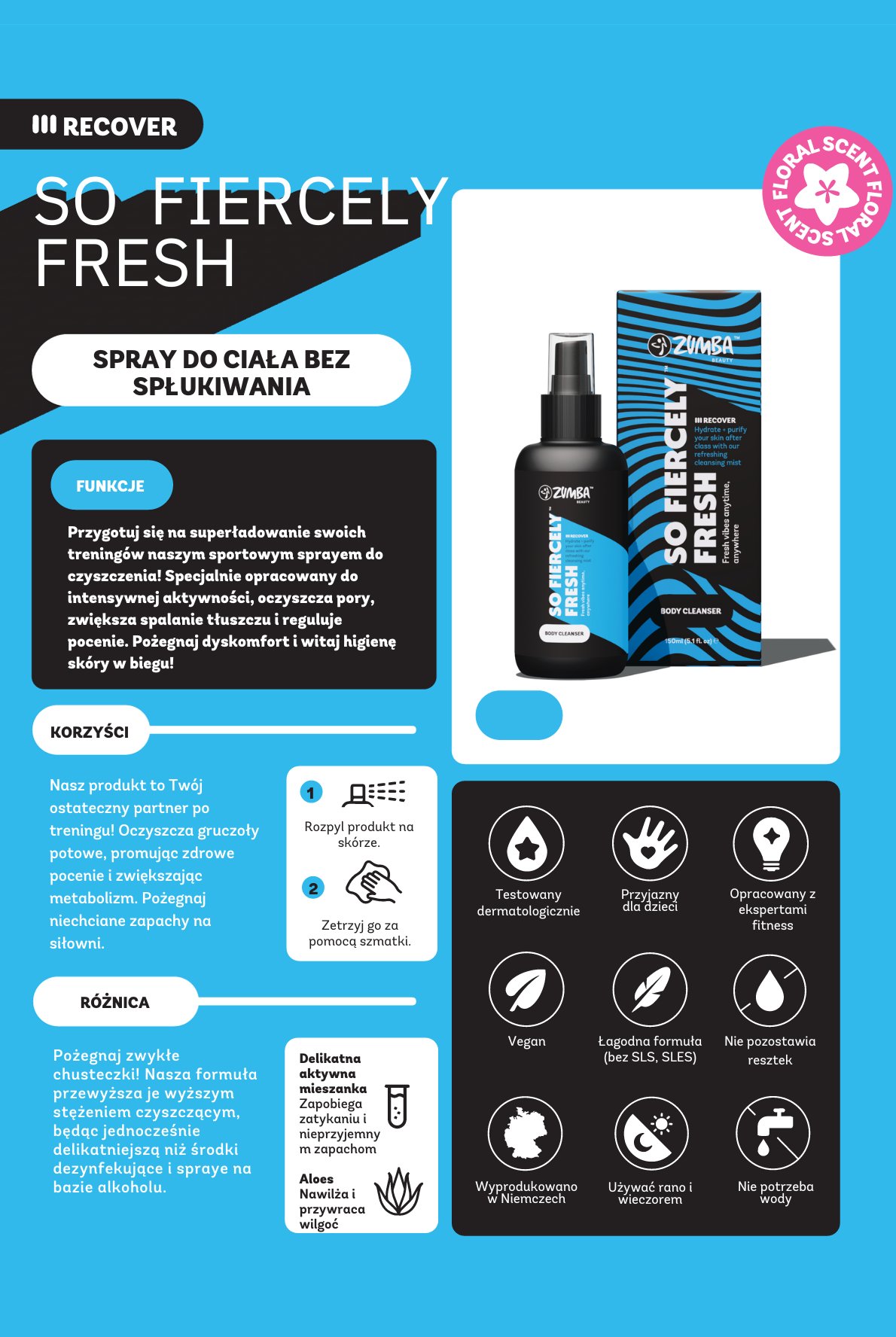 Spray do ciała Zumba So Fiercely Fresh 150ml