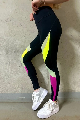 Legginsy czarne z wysokim stanem Zumba Color Blocked