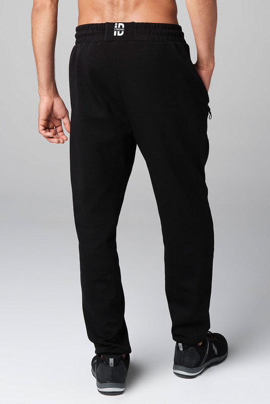 Spodnie męskie dresowe joggery czarne STRONG ID