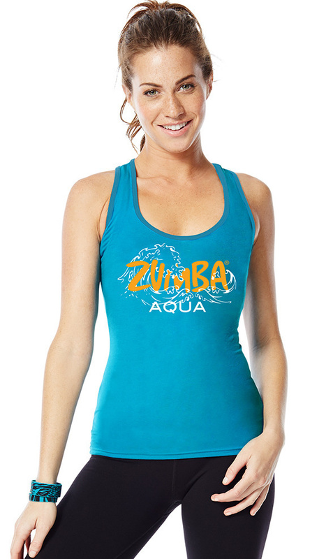Koszulka damska sportowa niebieska Zumba Your Favorite Aqua Instructor RBT