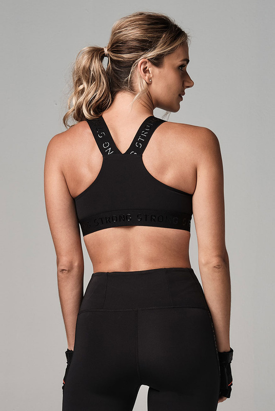 Stanik sportowy czarny STRONG ID Essential Sports