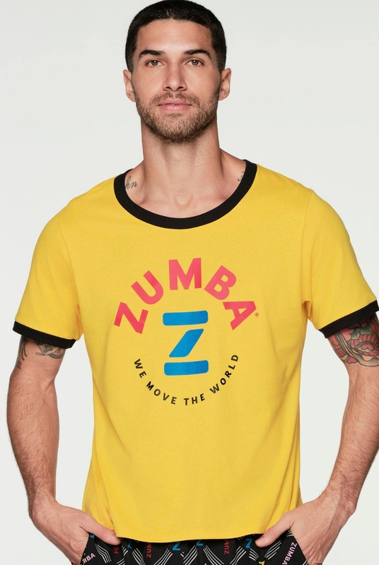 Koszulka T-shirt żółta Zumba Retro Ringer 