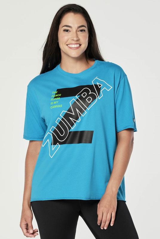 Koszulka t-shirt niebieska Zumba Dance Floor