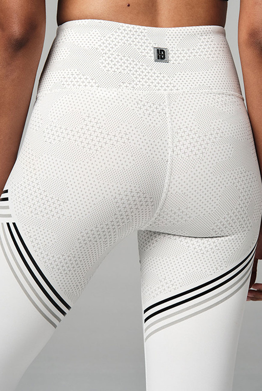 Legginsy z wysokim stanem i odblaskami białe STRONG ID Performance